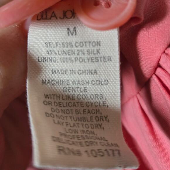 Ulla Johnson Marras Cinched Waist Peplum Jacket Pink Dahlia Size Medium - Picture 6 of 6